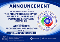PSMPE AS THE ACCREDITED PROFESSIONAL ORGANIZATION (APO) FOR MASTER PLUMBERS